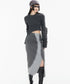 Asymmetric Plaid Sleeve Knit Top